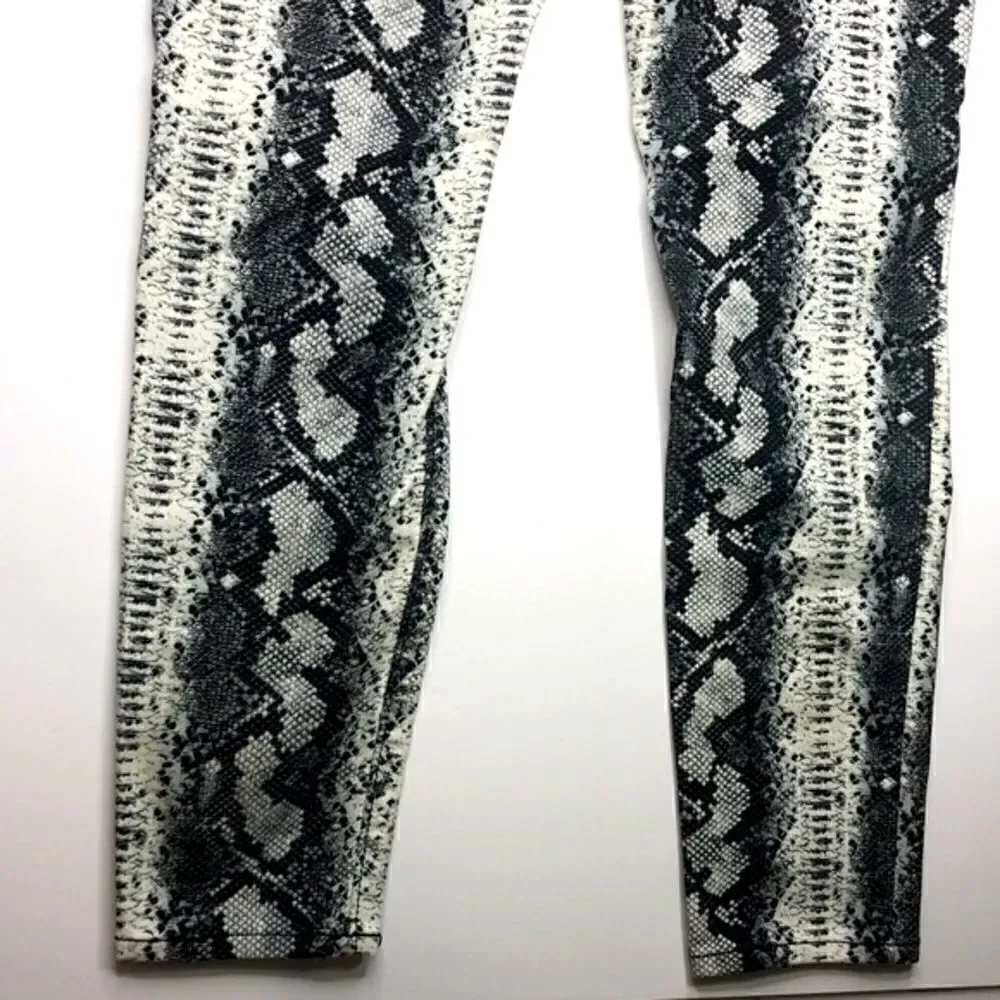 Tinseltown 7 Snakeskin Print Jeans – High Rise Stretch Skinny